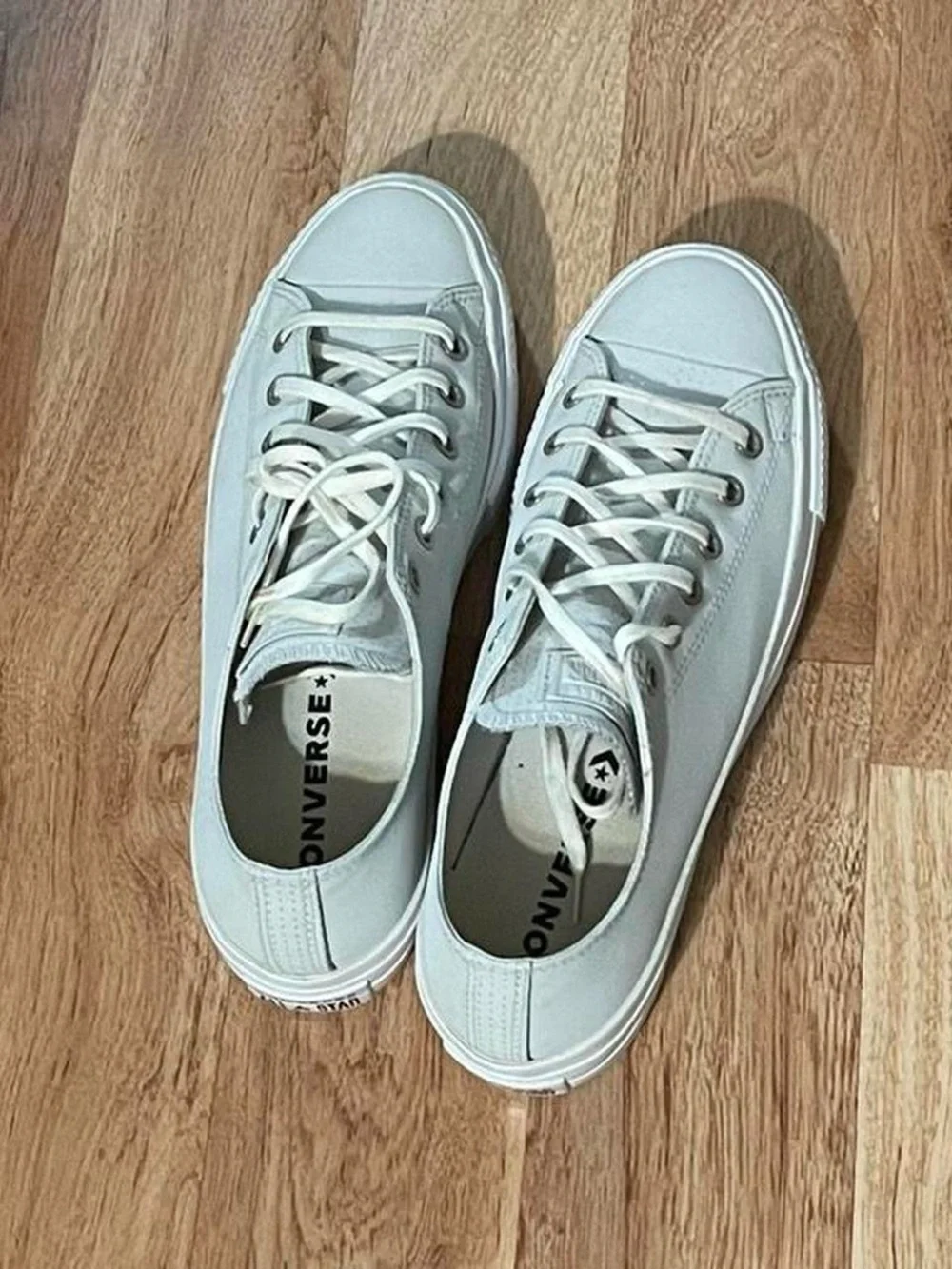 Converse White Low Top Platform Sneakers